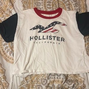 Red, Blue, And White Crop Top Hollister